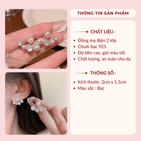 Bông tai ôm vành tai đính đá VV190