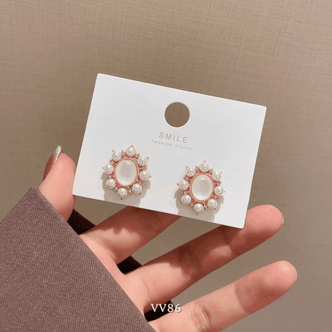 Bông tai nữ hình tròn phong cách retro thời trang nhẹ nhàng Mely VV86