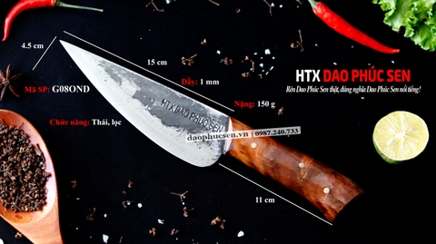 DAO BẦU LỌC 16 cán ốp nu nghiến G08OND / HTX DAO PHÚC SEN