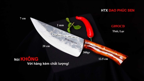 DAO BẦU LỌC 20 thép nhíp xe cán gỗ tự nhiên - G09OCD /DAO VIP - HTX DAO PHÚC SEN