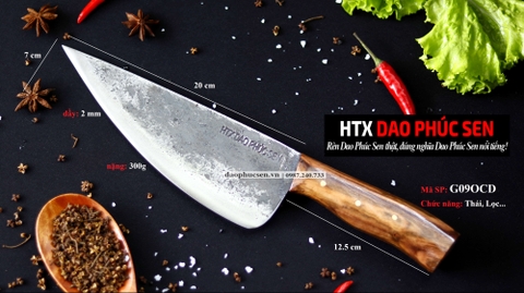 DAO BẦU LỌC 20 thép nhíp xe cán gỗ tự nhiên - G09OCD /DAO VIP - HTX DAO PHÚC SEN