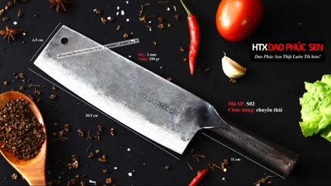 Dao thái sắc bén - Cán sắt - Thép nhíp ô tô - S02
