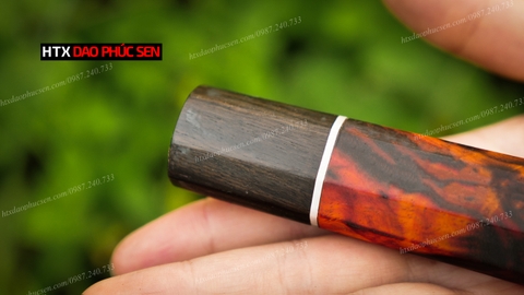 cán dao nhật, cán nhật bát giác, cán dao nhật gỗ mun, cán dao
