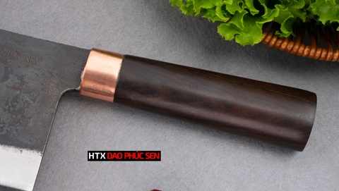 Dao chặt gà thép nhíp cán gỗ mun CG10NMDD  / HTX DAO PHÚC SEN