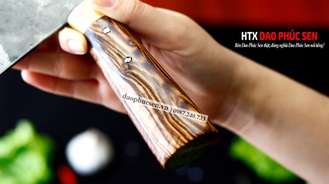 Dao chặt gà sắc bén -Thép nhíp ô tô - Cán cẩm khâu đồng - N09D