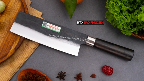 Dao thái thịt thép nhíp xe cán gỗ mun CT10NM  / HTX DAO PHÚC SEN