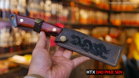 Dao mèo nhật mini thép nhíp xe cán gỗ cẩm MN11 ( ko kèm vỏ da)  / HTX DAO PHÚC SEN