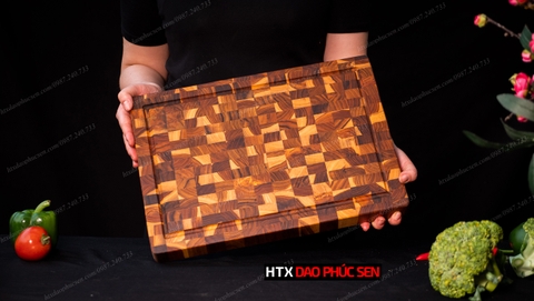 Thớt Gỗ Teak Cao Cấp - Chặt thái, Trang Trí - 35x25x3,8cm - DC04