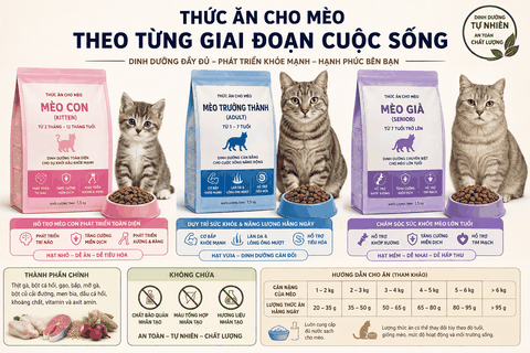 Cách chọn thức ăn cho mèo theo độ tuổi: Từ mèo con đến mèo lớn tuổi
