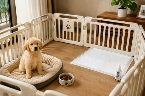 Chó con mới về nhà: 7 ngày đầu tập đi vệ sinh đúng chỗ như thế nào?