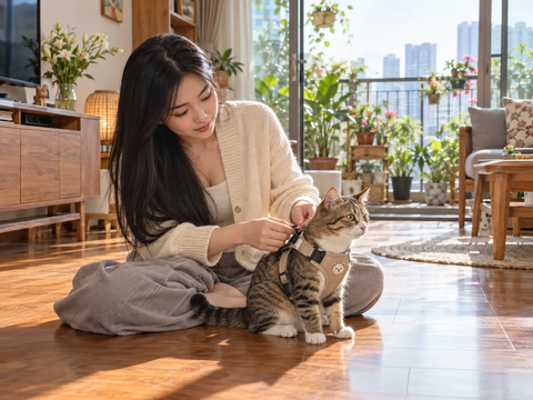 Dây dắt mèo: Nên chọn dây dắt thường hay dây yếm?