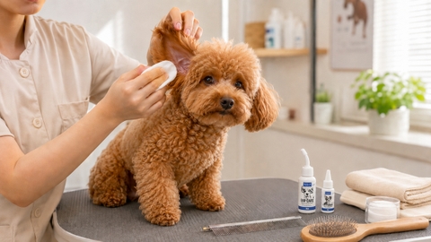 Nhổ lông tai cho chó xong có cần vệ sinh lại bằng Ear Care không?