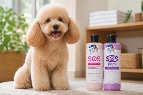 SOS Hồng hay SOS PRO Tím: Chó lông xù cần tạo phồng nên chọn loại nào?