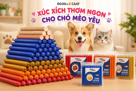 Xúc xích cho chó mèo: 4 vị Doog & Caat và cách dùng