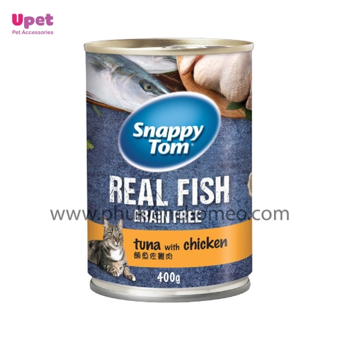 Pate Snappy Tom Lon 400g Real Fish & Real Meat - Pate Cho Mèo Snappy Tom 400g
