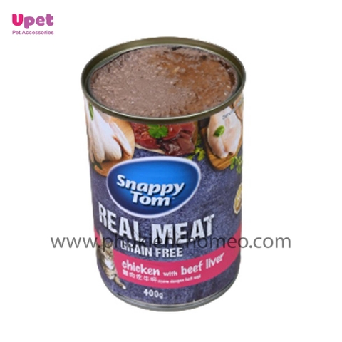 Pate Snappy Tom Lon 400g Real Fish & Real Meat - Pate Cho Mèo Snappy Tom 400g