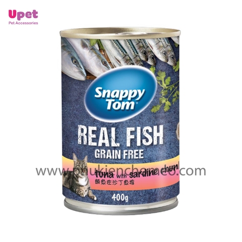 Pate Snappy Tom Lon 400g Real Fish & Real Meat - Pate Cho Mèo Snappy Tom 400g