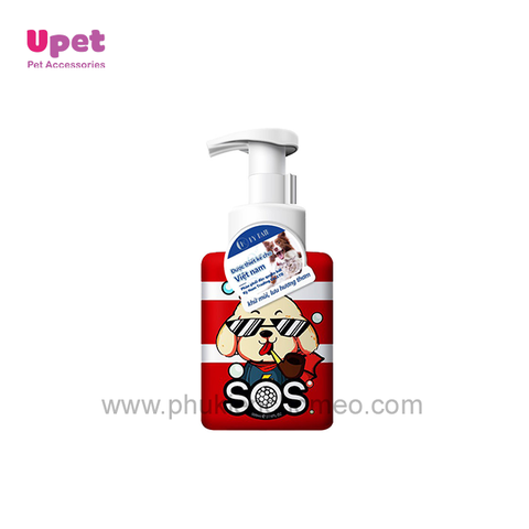 Bọt tắm khô SOS đỏ cho chó 500ml
