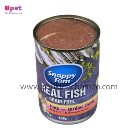 Pate Snappy Tom Lon 400g Real Fish & Real Meat - Pate Cho Mèo Snappy Tom 400g