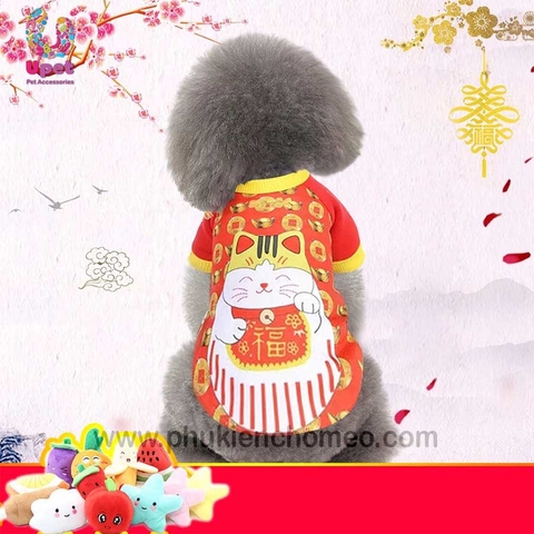 Áo Tết Mèo Thần Tài Ko Mũ 2019