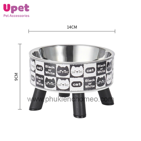 Bát 4 chân hình mèo cổ điển có inox (đóng hộp) cw367-1