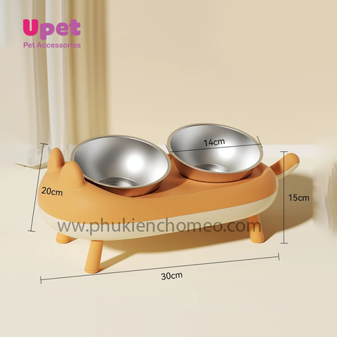 Bát ăn đôi chống gù cho chó & mèo ( 4 chân )LS287