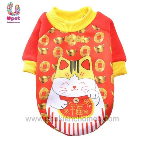 Áo Tết Mèo Thần Tài Ko Mũ 2019