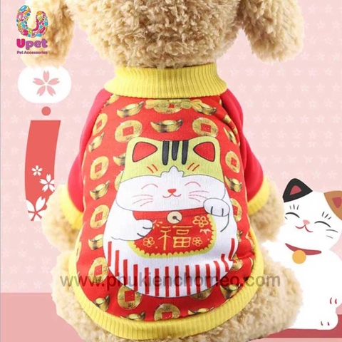 Áo Tết Mèo Thần Tài Ko Mũ 2019