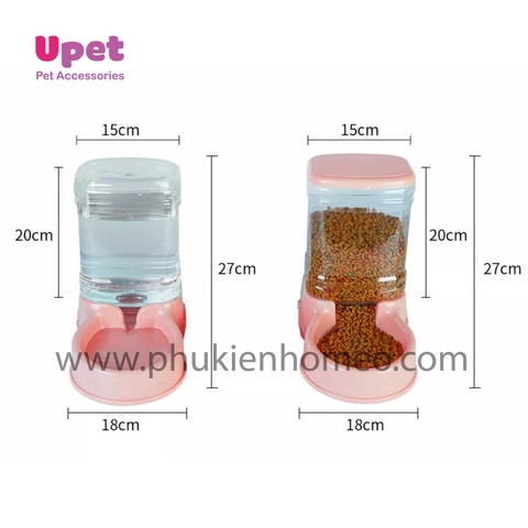 Bát ăn và uống tự động hình trụ 3500ml cho chó mèo