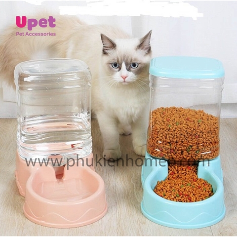Bát ăn và uống tự động hình trụ 3500ml cho chó mèo