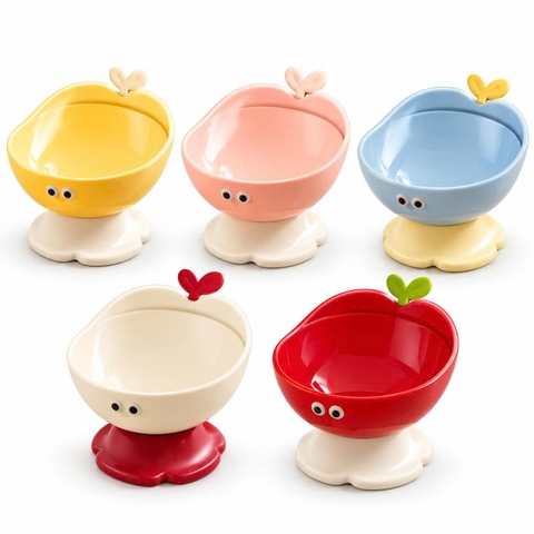 Bát nhựa cổ cao hình quả táo cw7027-A 15*12cm 8936204292649