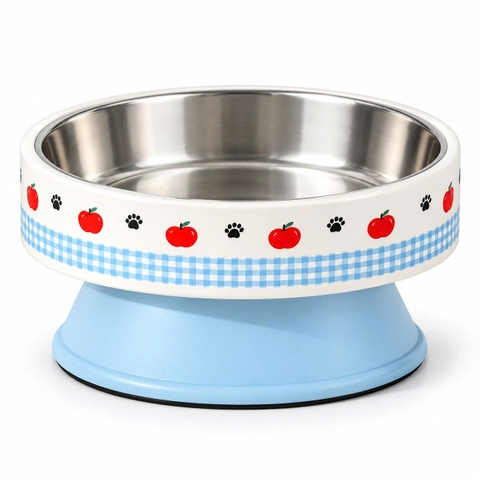 Bát  nhựa  cao + inox (HỘP) CW 396-S kitty puppy 14*10.5cm 8936204292632