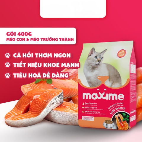 Thức ăn hạt Maxime Kitten & Adult Cat cho mèo vị cá hồi & cá ngừ