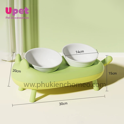 Bát ăn đôi chống gù cho chó & mèo ( 4 chân )LS287