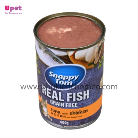 Pate Snappy Tom Lon 400g Real Fish & Real Meat - Pate Cho Mèo Snappy Tom 400g