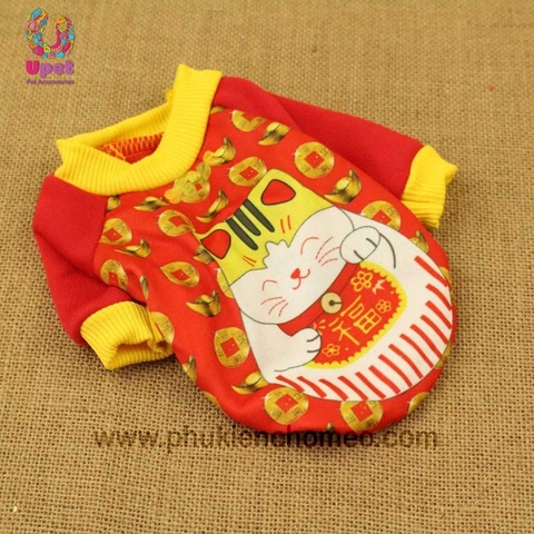 Áo Tết Mèo Thần Tài Ko Mũ 2019