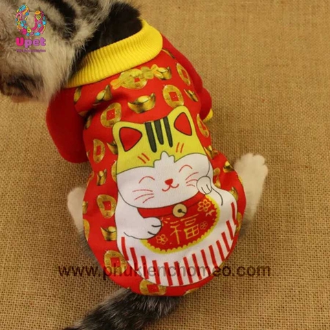 Áo Tết Mèo Thần Tài Ko Mũ 2019