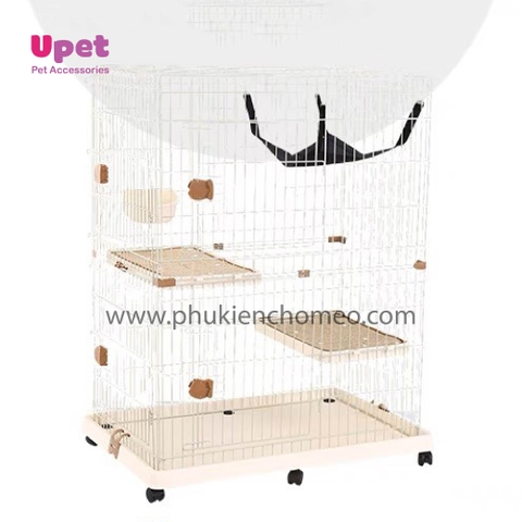 Lồng mèo 2 tầng nhựa 84_55_114 (6 bánh) ( BP267 )