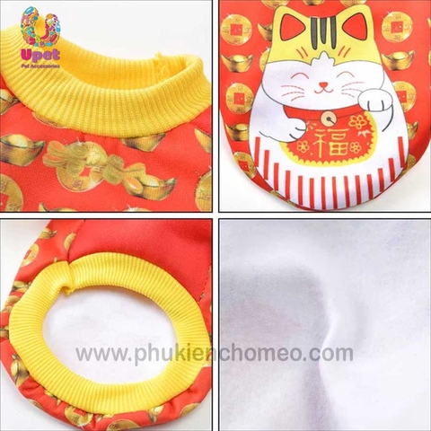 Áo Tết Mèo Thần Tài Ko Mũ 2019