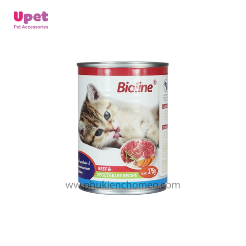 BIOLINE ( 2535) Thức ăn đóng hộp cho mèo - thịt bò & rau củ 375g