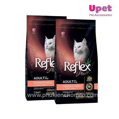 Thức ăn Reflex Plus tiêu búi lông cho mèo trưởng thành trong nhà 1,5kg