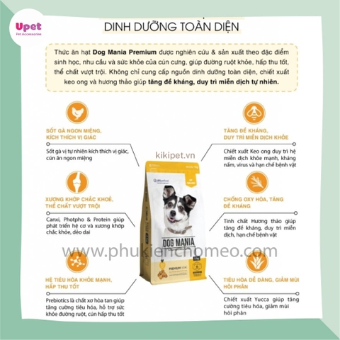 Thức ăn hạt cho chó Dog Mania túi 1kg cho mọi lứa tuổi