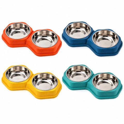 Bát ăn đôi nhựa kèm INOX hình lục giác 0229-1/ 33.5*18.5*4.5cm 8936204292663