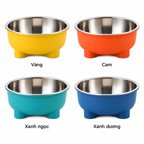 Bát nhựa đơn họa tiết chân bầu trời (lòng inox)
