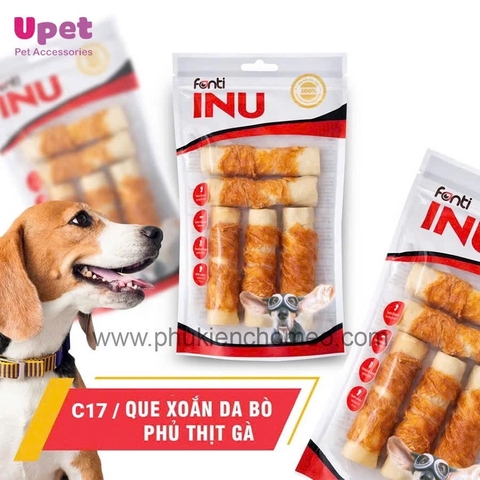 INU Que xoắn da bò phủ thịt gà 93g/ túi _ C17