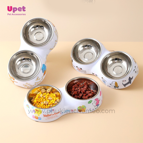 Bát đôi bằng nhựa, kèm 2 chén inox - 115501