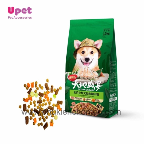 Thức ăn hạt cho chó con giống nhỏ KitchenFlavor 1.5kg - Vị tôm nam cực & rau củ
