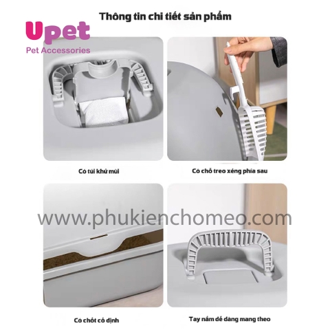 Nhà vệ sinh mèo PET AIR XDB-447 có khay rút, dễ dàng vệ sinh
