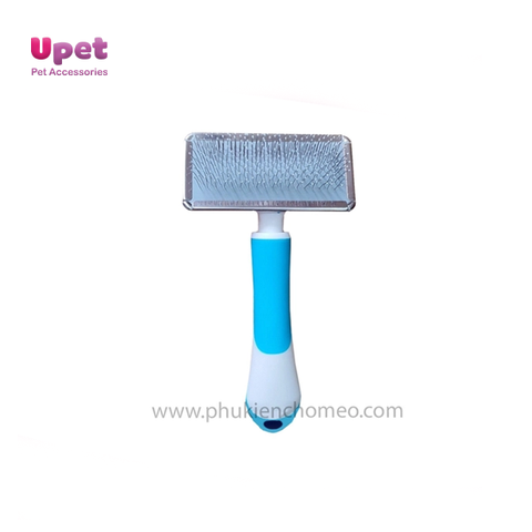 Lược chải xù Anjiesi chuyên chải bông lông, đầu lược bọc, gỡ rối mức độ vừa phải, cán thiết kế dễ cầm nắm khi thực hiện các thao tác chải lông