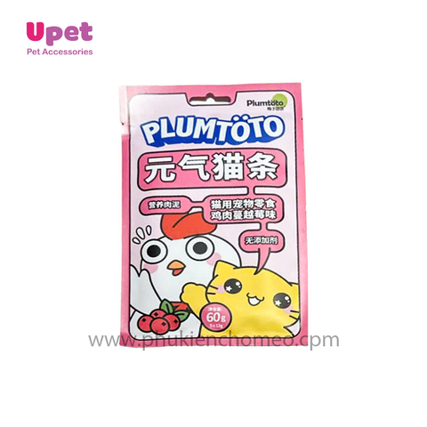 Plumtoto Miếng gà nam việt quất cho mèo 12g*5 thanh/gói